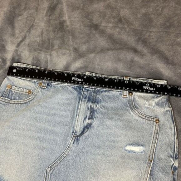 Revolve SER.O.YA Skirt Womens Size 25 Skylight Zuri Micro Mini Distressed Denim - Picture 8 of 13